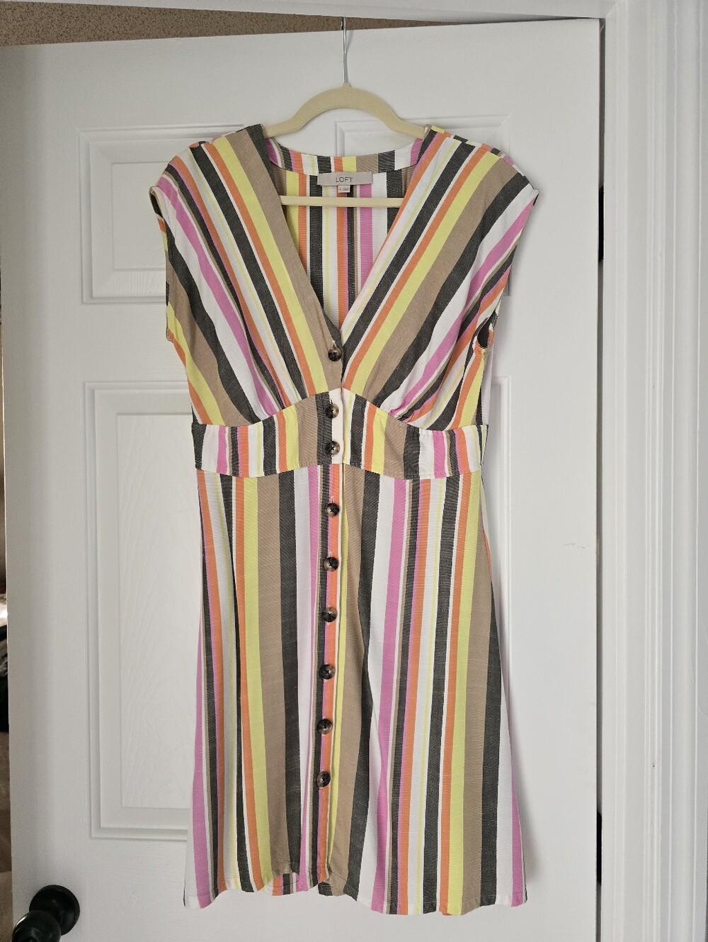 Linen Blend LOFT Striped Dress